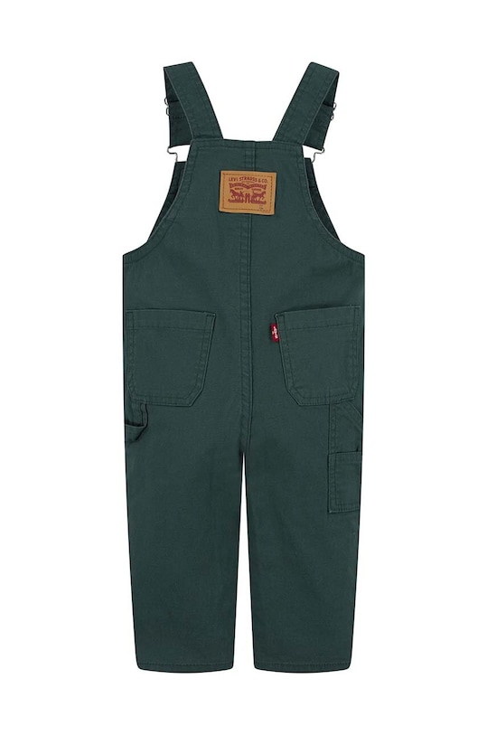 Detské nohavice na traky Levi's CARPENTER OVERALL 6EL399 zelená AW24