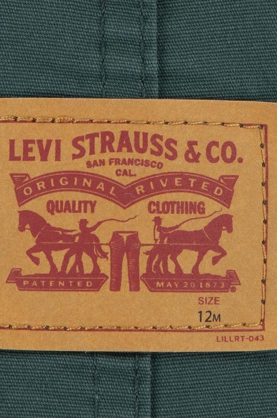 Detské nohavice na traky Levi's CARPENTER OVERALL 6EL399 zelená