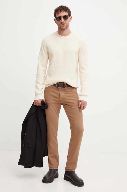 BOSS jeansy 50520539 beżowy AW24