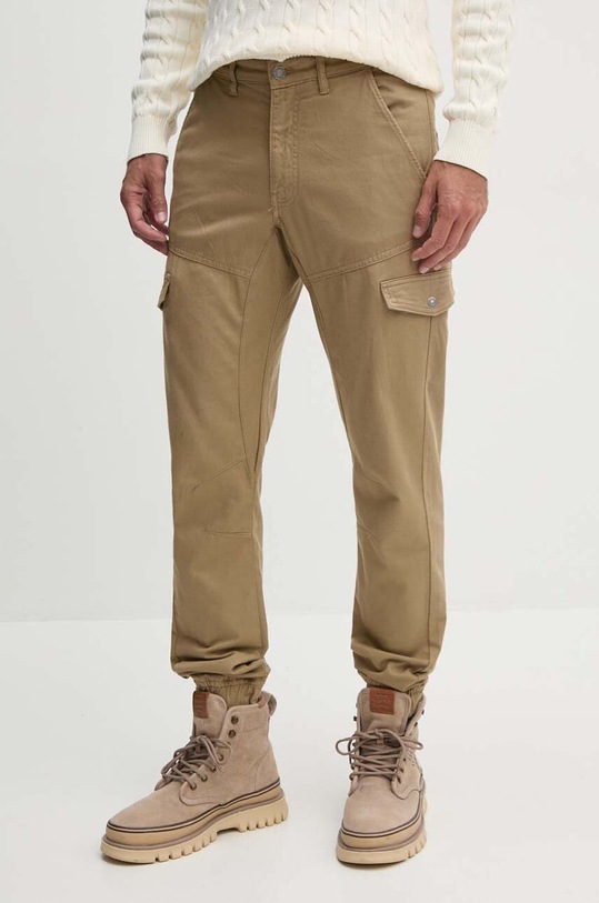 Guess spodnie z elastanem zielony M4YB17.WEOQ1
