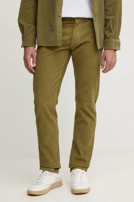 United Colors of Benetton pantaloni de catifea cord drept verde 4FYHU7B88