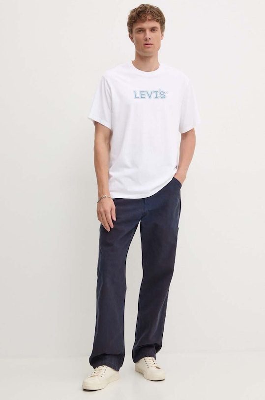 Levi's pantaloni de bumbac 55849 bleumarin SS25
