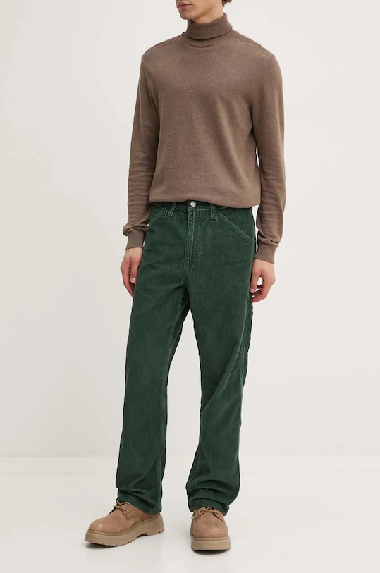 Βαμβακερό παντελόνι Levi's βαμβάκι πράσινο 55849