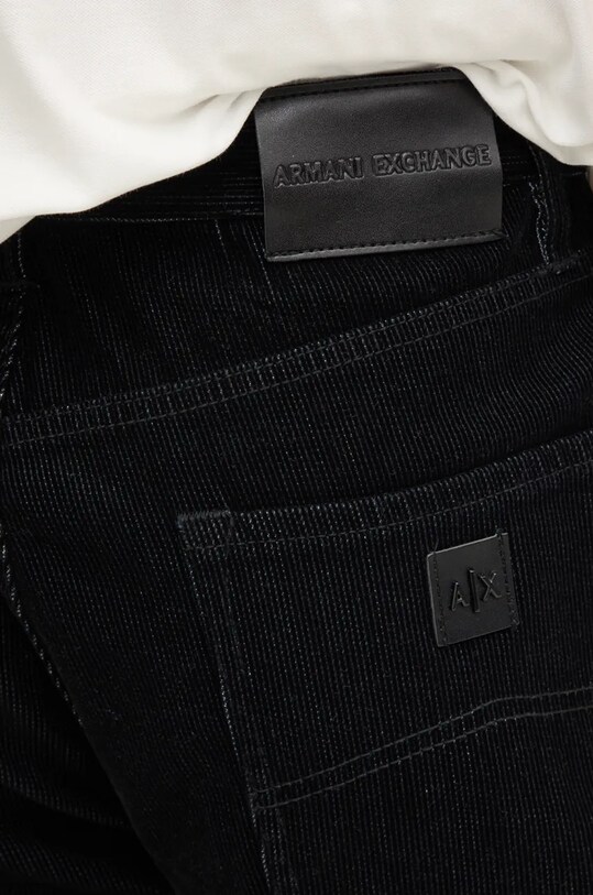 Armani Exchange pantaloni de catifea cord negru XM000075.AF10391