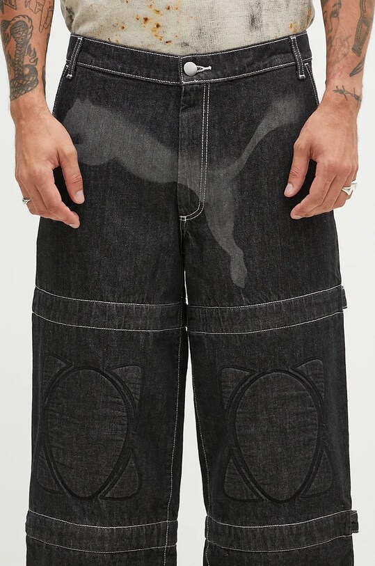 Puma jeansy bawełniane PUMA X A$AP Knee Pad Pants czarny 631006