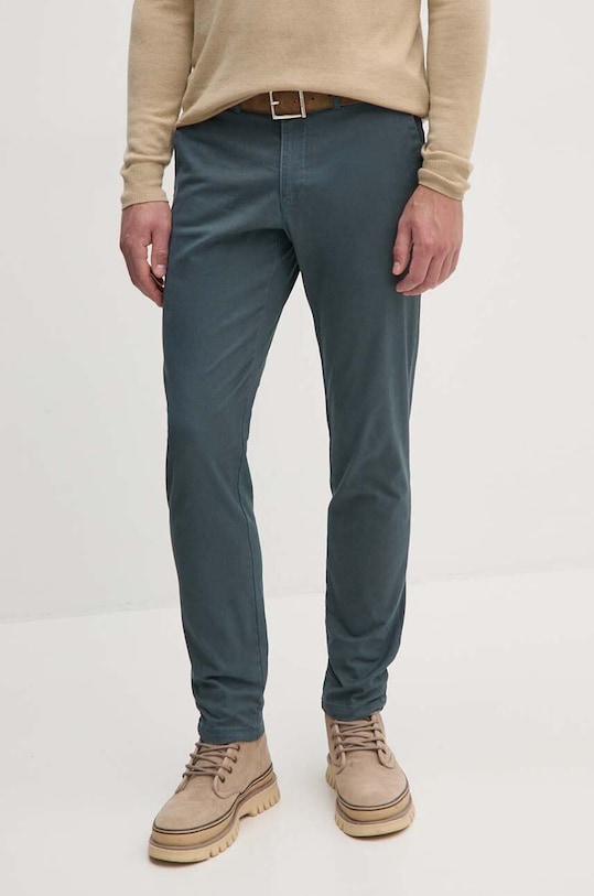 Sisley spodnie z elastanem turkusowy 4QUXSF02X