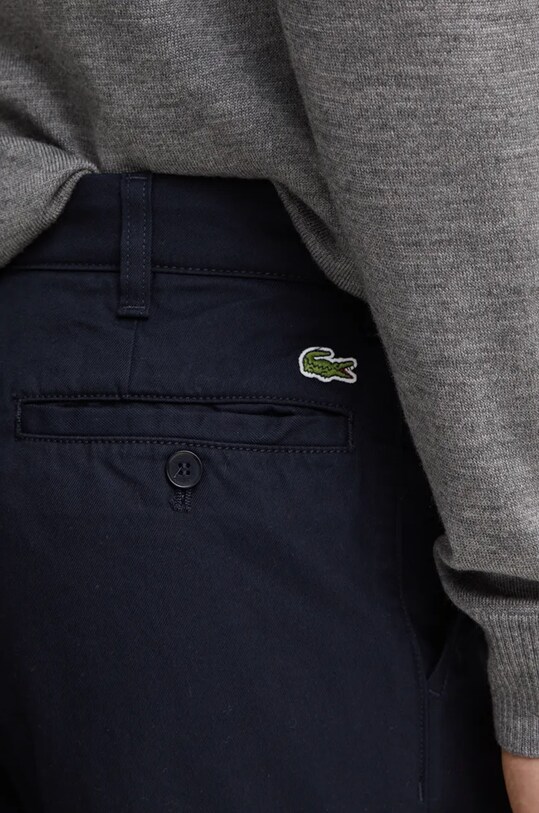 Lacoste pantaloni in cotone blu navy HH7202