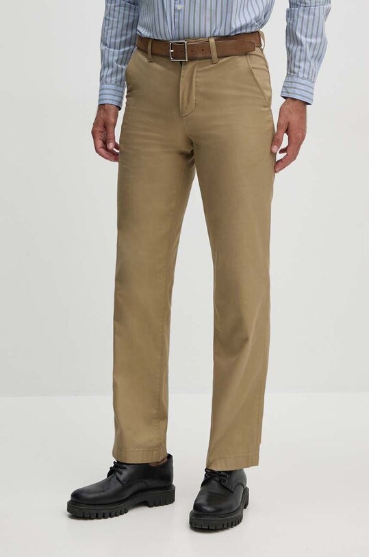 Lacoste spodnie bawełniane bawełna beżowy HH7202