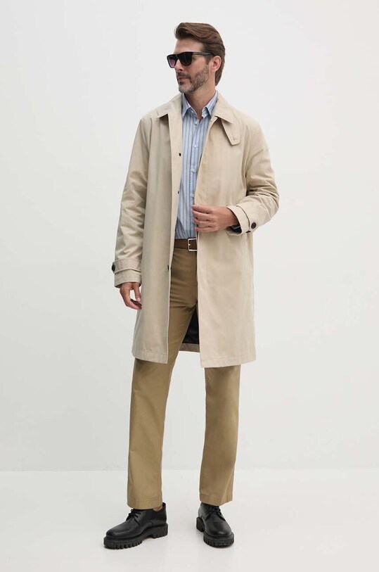 Lacoste spodnie bawełniane HH7202 beżowy AW24