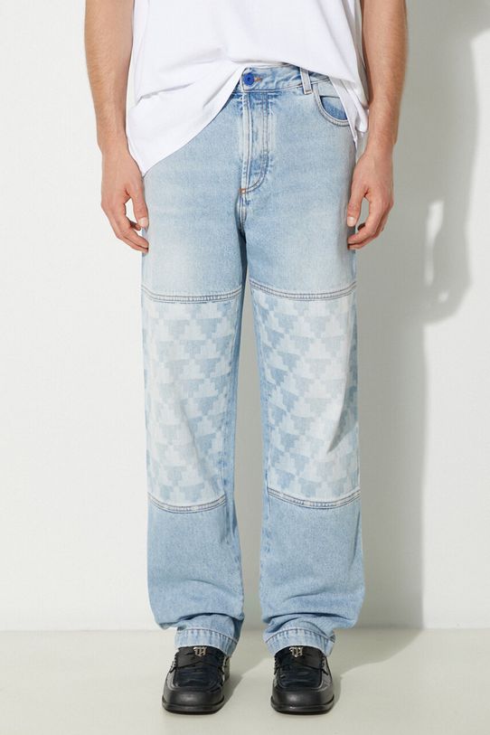 Джинсы Marcelo Burlon Laser Cross Dnm Straight Pant голубой CMYA030F24DEN0034034