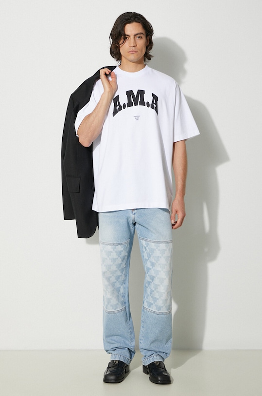 Джинсы Marcelo Burlon Laser Cross Dnm Straight Pant CMYA030F24DEN0034034 голубой AW24