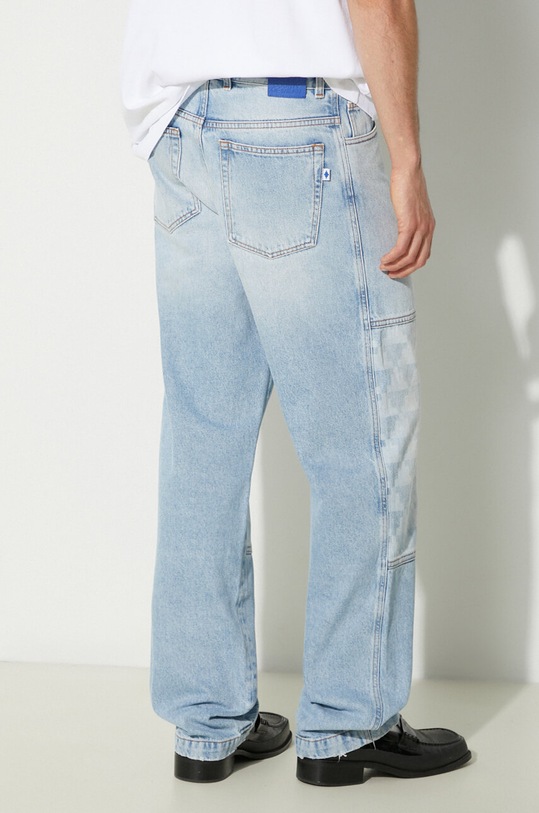 Одежда Джинсы Marcelo Burlon Laser Cross Dnm Straight Pant CMYA030F24DEN0034034 голубой