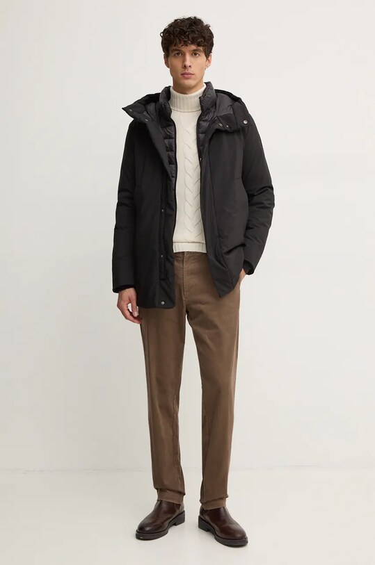 Sisley pantaloni de catifea cord 41ZNSF04R maro AW24