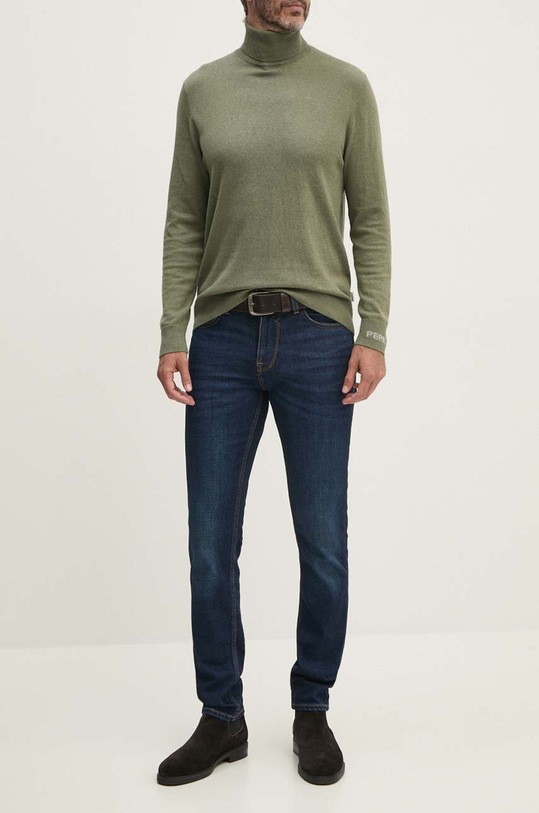 Džíny s příměsí vlny Guess FINNLEY námořnická modř M4BAS2.D5GN2