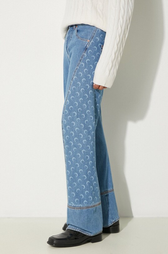 Îmbrăcăminte Marine Serre jeansi Moon Laser Denim Curved Jeans MPA055A albastru