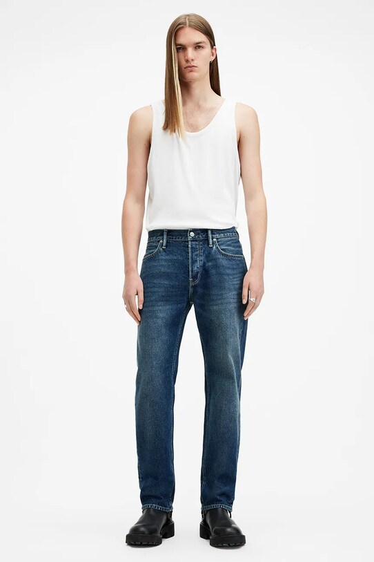 AllSaints jeansy bawełniane REID granatowy M025EB