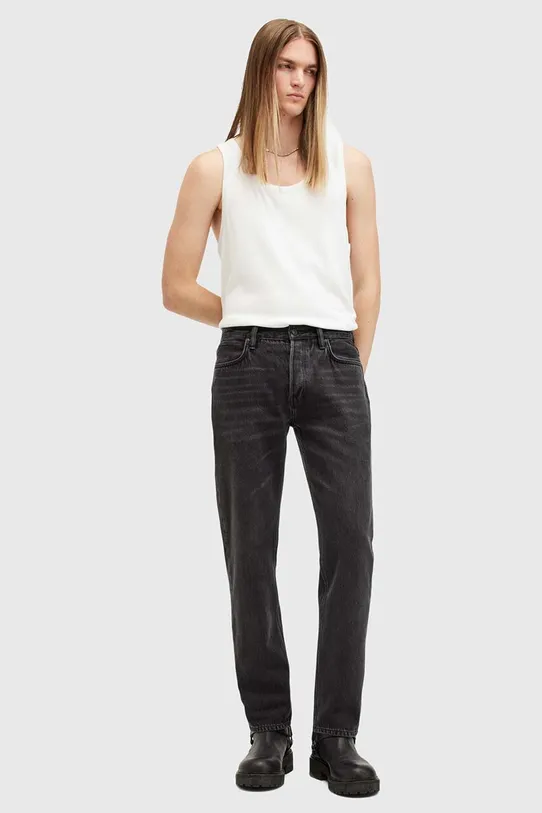 AllSaints jeansy bawełniane REID czarny M025EB