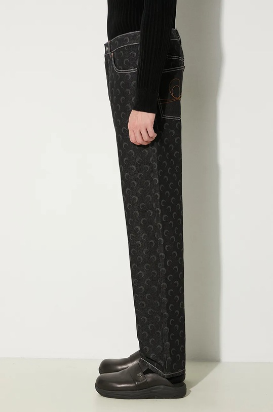 Odzież Marine Serre jeansy Moon Laser Denim Straight Jeans MPA066A.RDEN0001 czarny
