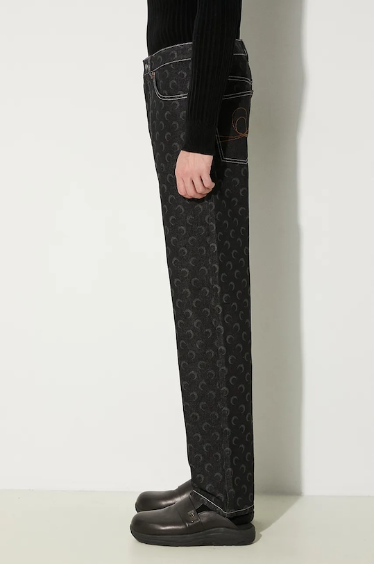 Abbigliamento Marine Serre jeans Moon Laser Denim Straight Jeans MPA066A.RDEN0001 nero