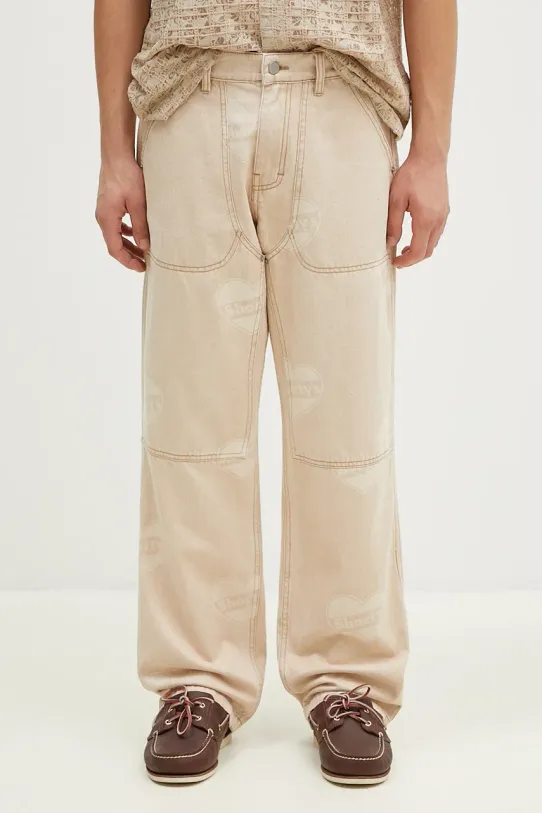 PLEASURES jeansy Heart Ultra Work Pants beżowy P24F011