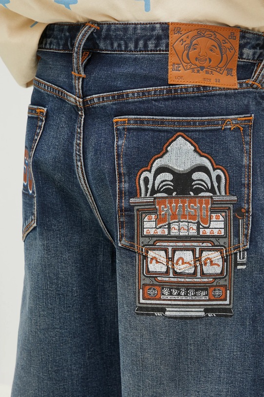 Τζιν παντελόνι Evisu Evisu & Slot Emb σκούρο μπλε 2EAHTM4JE8010