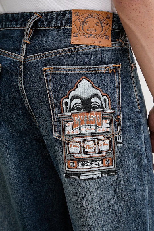 Evisu jeansy Evisu & Slot Emb granatowy 2EAHTM4JE8010