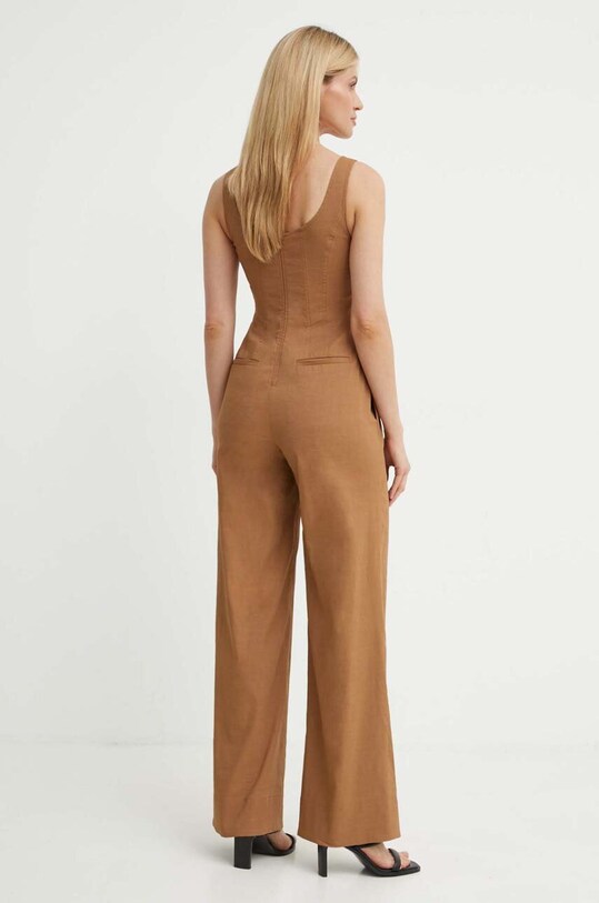 Лляний комбінезон A.L.C. Isabel 4JUMP00173 коричневий AW24