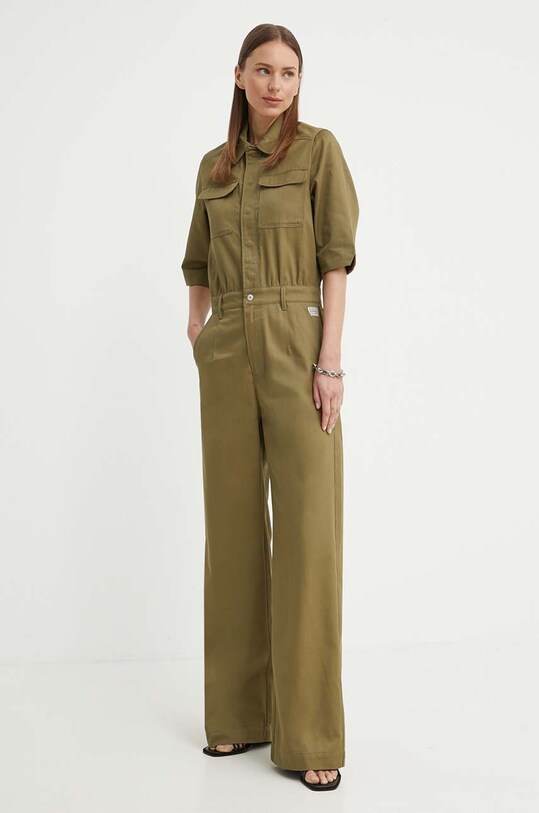 G-Star Raw salopeta din bumbac fixat verde D24588.C962