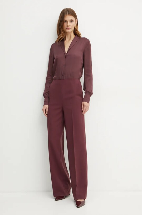 Twinset salopeta cu guler burgundia 242TT2103