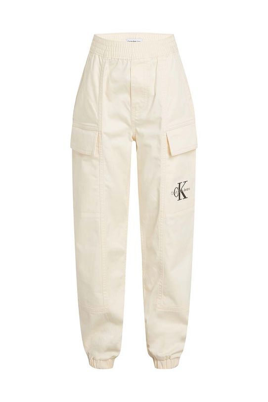 Дитячі спортивні штани Calvin Klein Jeans WOVEN CARGO з еластаном бежевий IB0IB02270.9BYH