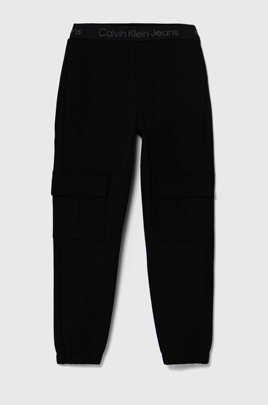 Calvin Klein Jeans spodnie dresowe dziecięce TERRY CARGO IB0IB02121.9BYH czarny AW24