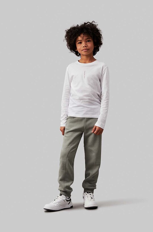 Детские спортивные штаны Calvin Klein Jeans FLEECE JOGGER трикотаж зелёный IB0IB02123.9BYH