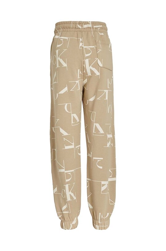 Хлопчик Дитячі бавовняні штани Calvin Klein Jeans TERRY JOGGER IB0IB02124.9BYH бежевий