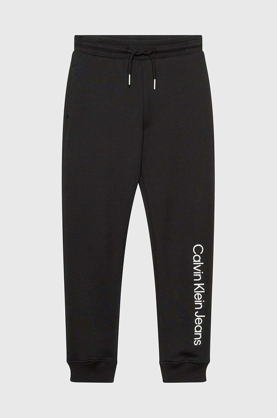 Calvin Klein Jeans spodnie dresowe bawełniane dziecięce REGULAR JOGGER IU0IU00604.9BYH czarny AW24