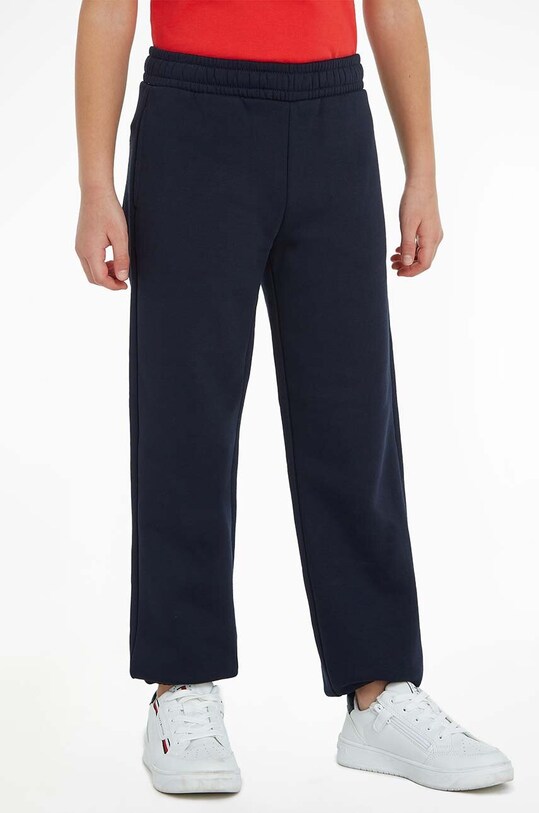Detské tepláky Tommy Hilfiger TIMELESS FLEECE pletenina tmavomodrá KS0KS00443.9BYH.110.122