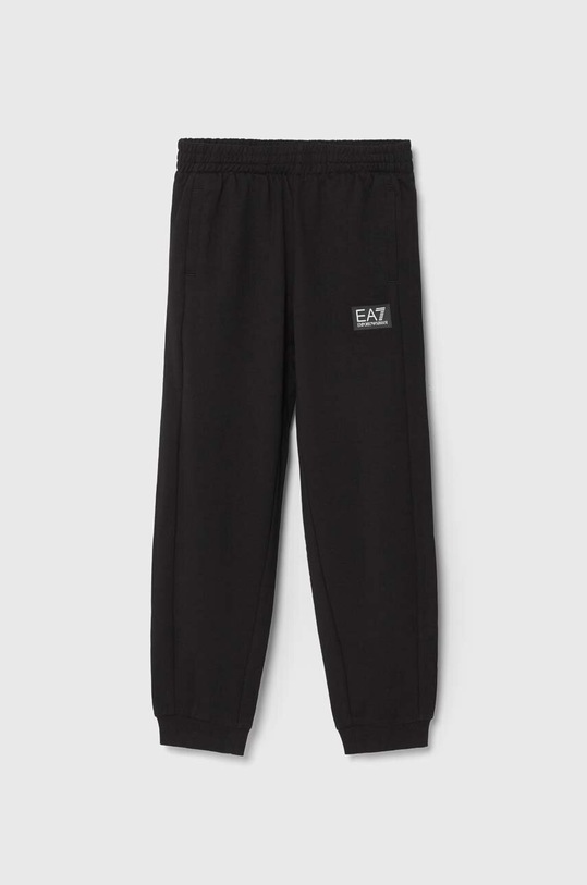 Детски памучен спортен панталон EA7 Emporio Armani памук черен 6DBP59.BJ05Z