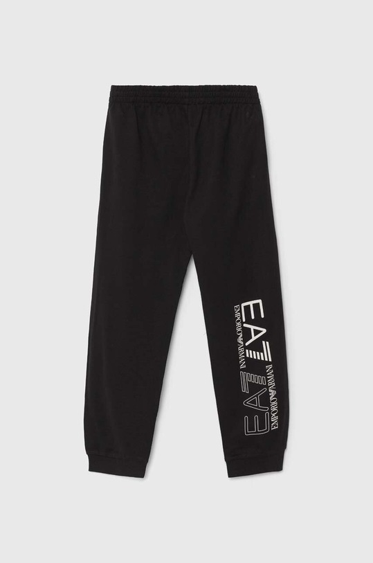 Детски памучен спортен панталон EA7 Emporio Armani 6DBP59.BJ05Z черен AW24