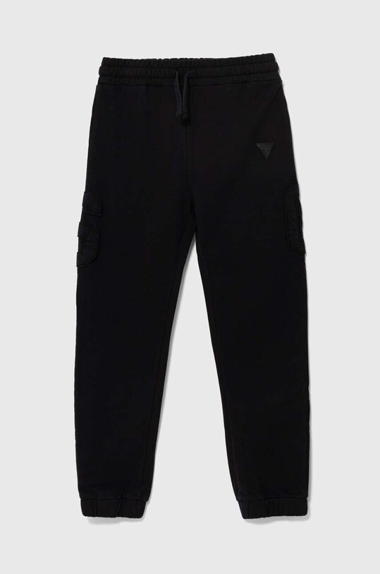 Guess pantaloni de trening din bumbac pentru copii bumbac negru L4YQ13.KAD73.9BYH