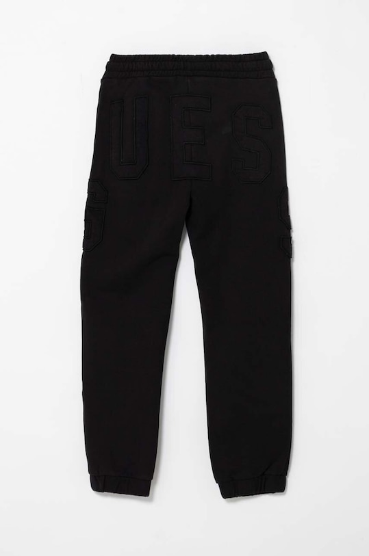 Guess spodnie dresowe bawełniane dziecięce L4YQ13.KAD73.9BYH czarny AW24