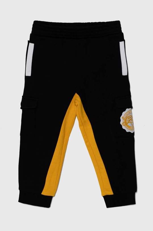 Guess spodnie dresowe bawełniane dziecięce aplikacja czarny N4YQ12.KA6R4.9BYH