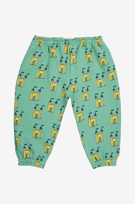 Kojenecké bavlněné tepláky Bobo Choses Faraway Castle 224AB061 zelená AW24