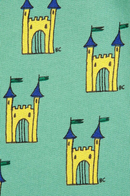 Bobo Choses pantaloni de trening din bumbac pentru bebeluși Faraway Castle verde 224AB061
