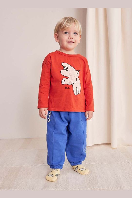 Detské tepláky Bobo Choses Diamonds s elastanom modrá 224AB062