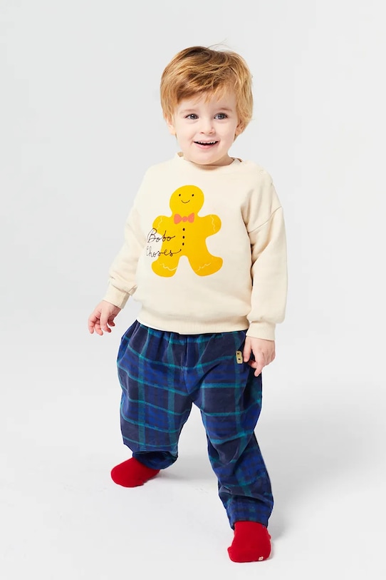 Dětské kalhoty Bobo Choses pletenina námořnická modř 224FB004