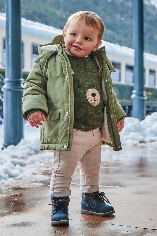 Mayoral pantaloni de bumbac pentru copii sztruks slim fit basi bumbac bej 502.3A.Baby.9BYH