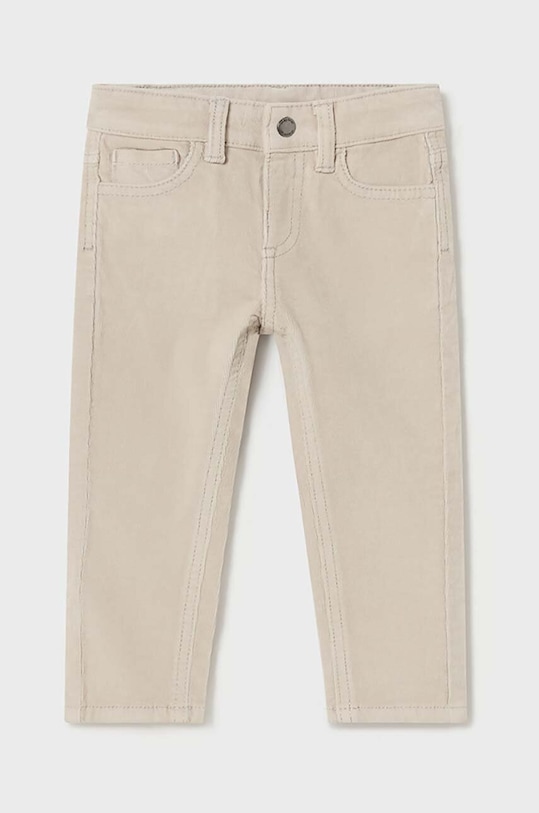 Mayoral pantaloni de bumbac pentru copii sztruks slim fit basi 502.3A.Baby.9BYH bej AW24
