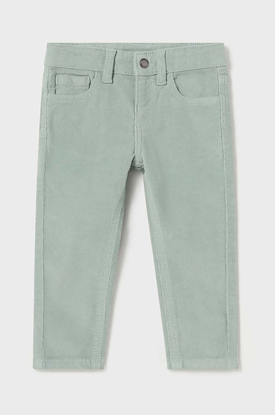 Mayoral pantaloni de bumbac pentru copii sztruks slim fit basi bumbac turcoaz 502.3A.Baby.9BYH