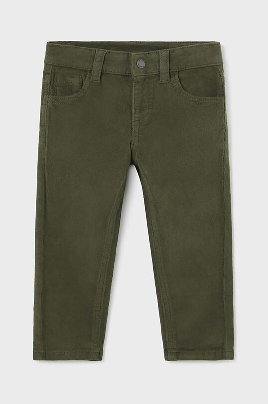 Dječje pamučne hlače Mayoral sztruks slim fit basi bez uzorka zelena 502.3A.Baby.9BYH