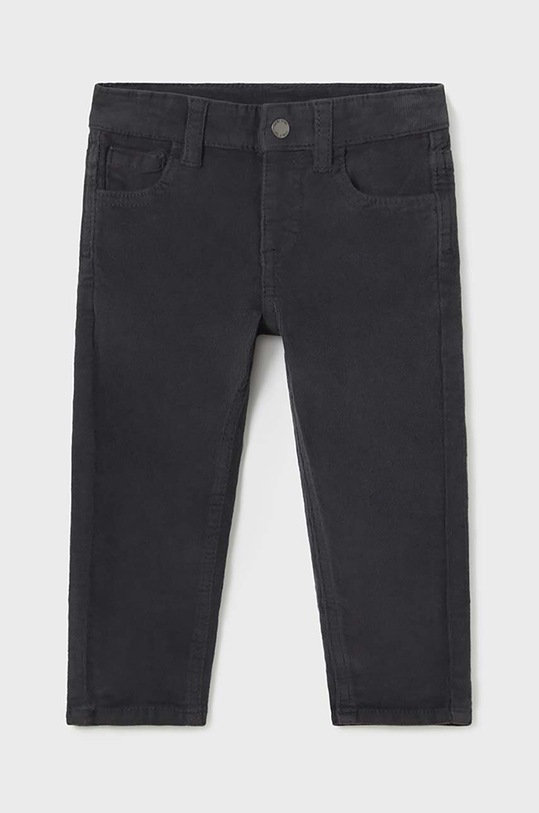 Dětské bavlněné kalhoty Mayoral corduroy slim fit basi pletenina šedá 502.3A.Baby.9BYH