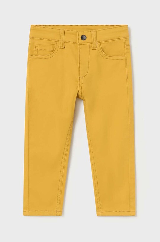 Детские хлопковые брюки Mayoral slim fit basic хлопок жёлтый 563.3F.Baby.9BYH